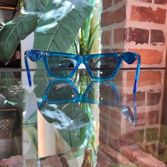CELINE CL414468/S Blue Transparent Acetate Cat Eye Sunglasses main image 4